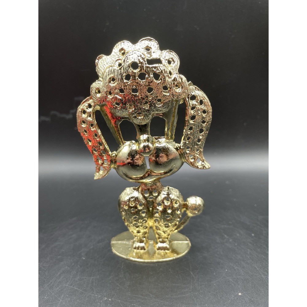 Vintage Torino French Poodle Earring Holder Gold Tone Metal
